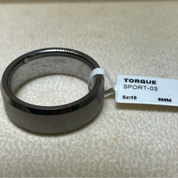 TORQUE Mens Size 10 Tungsten Carbide Beveled Edge Satini Finish Comfort Fit 8mm - Picture 8 of 8